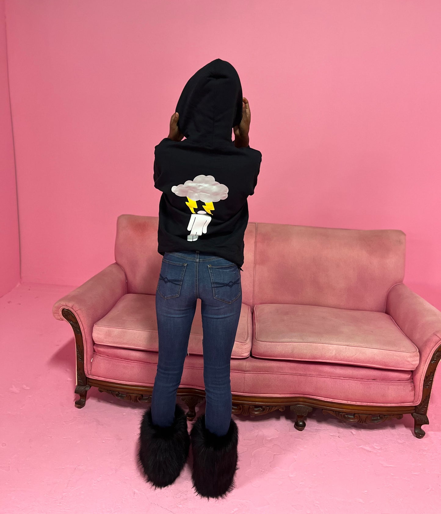 Cropped lightning hoodie